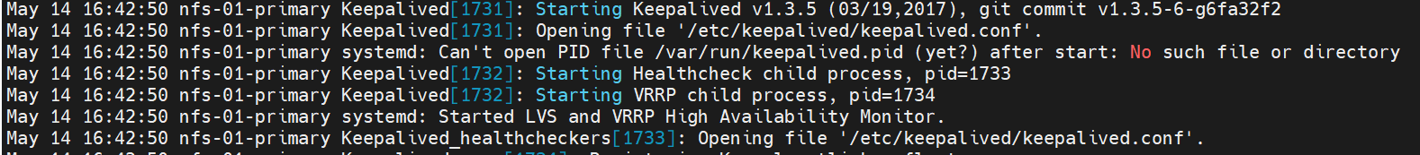 Keepalived Can t Open PID File var run keepalived pid yet After 